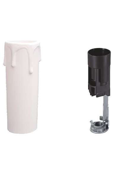 SCAME White socket protection cover and E14 socket, height 66 mm