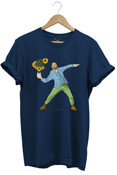 WİDİ Artistic Portrait Design Printed and Flowers 100% Cotton Regular Fit Cre...