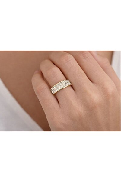 BY YASİN TOPÇU 💍   خاتم أنيق مرصع بالذهب والأحجار اللامعة – مقاس 16 ✨ 💎