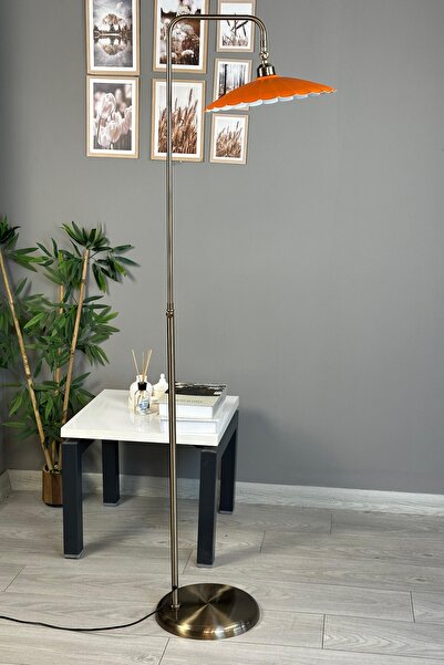 Bamyum Risso Turuncu Hareketli Başlık Eskitme N Gövde Metal Tek Ayaklı Lambad...