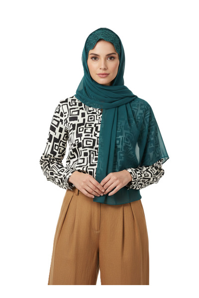 Oppland Дамски шал, подходящ за богослужения и посещения, с бродерия от данте...