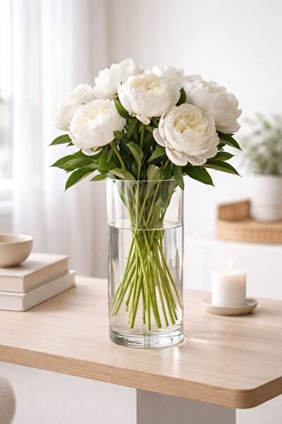 Paşabahçe Cylinder Tabletop Glass Vase, 9X16 cm Cylinder Cobalt Candle Holder