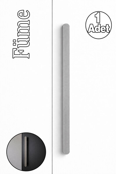 Badem10 Anzer Striped (Smoked) Modern Drawer Cabinet Wardrobe Handle 512 mm M...