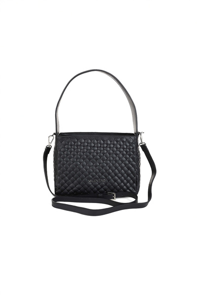Valentino Women's Knitted Textured Leather Shoulder Bag - Black