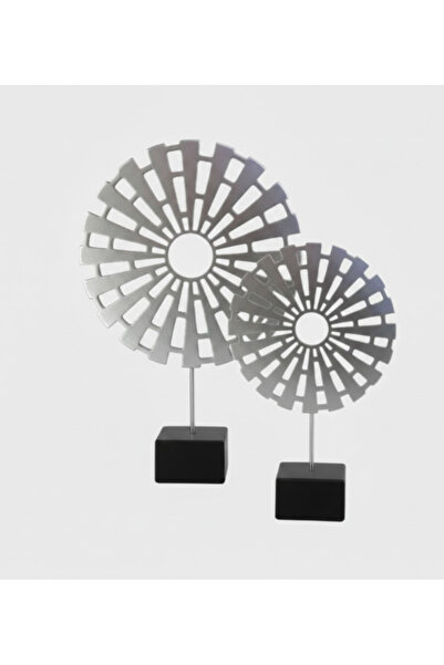 AKUA TAHTA 2'li Set Modern Çark Tasarım Dekoratif Obje
