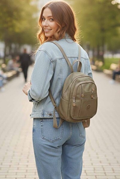 vynor atelier Kadın Çok Bölmeli Sırt ve Omuz Çantası Boy 35 cm En 30 cm Derin...