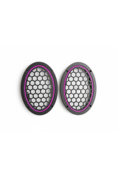 ENİKAY Neon ışıklı Oval hoparlör kapağı -2 adet- Mor