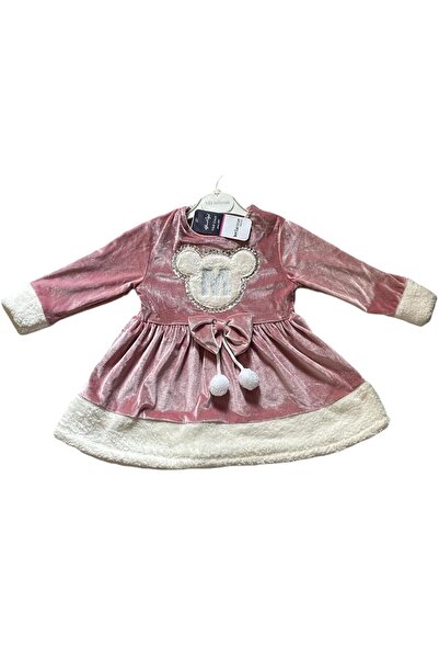trendyhome Rochita din catifea, interior bumbac, maneca lunga, roz