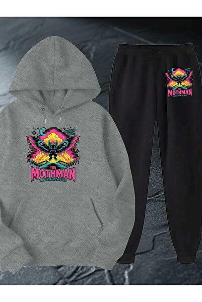 ELAN WEAR Printed Tracksuit Set Sweatshirt Jogger - Oversize Hoodie