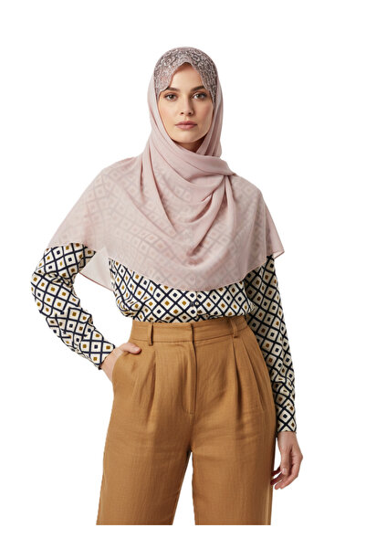 Oppland Women's Shawl Suitable for Worship and Visits, Embroidered Lace, Styl...