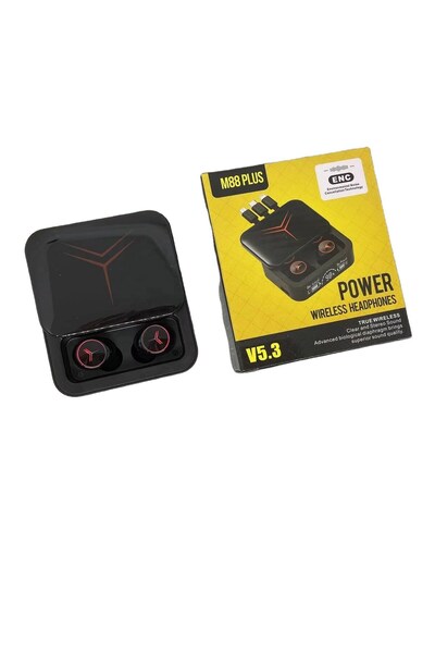 TeknoFun M88 Plus Powerbank Özellikli Bluetooth 5.3 Kulaklık Dijital Gösterge...
