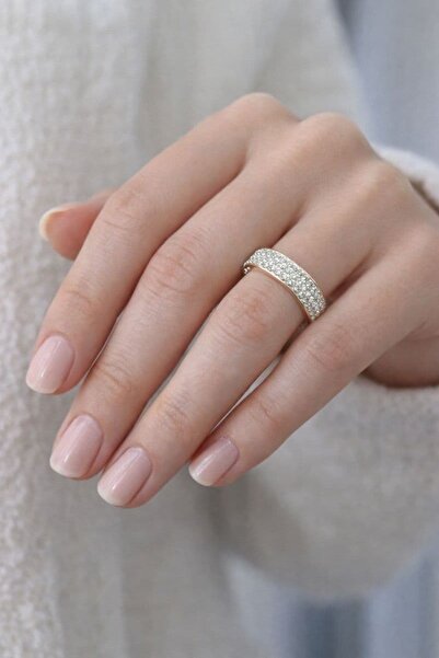 BY YASİN TOPÇU 💍   خاتم تفاصيل مخططة مرصع بالأحجار - مقاس 18 ✨