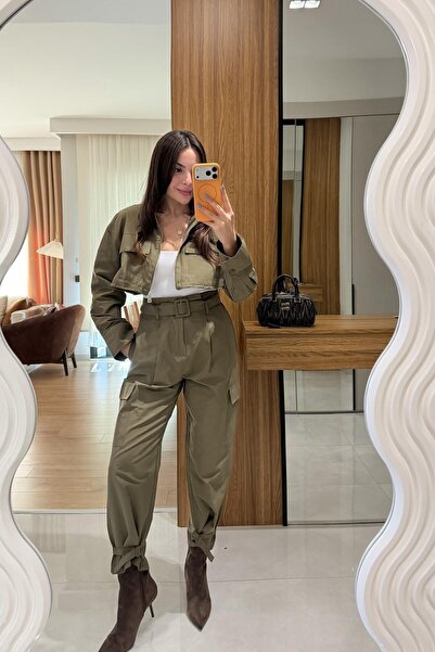 Gizem Ecemiş Alize Haki Kargo Cepli Takım