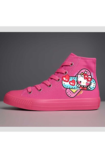 amazoondesing pantofi sport pentru fete, roz hello cats sweet cu imprimeu