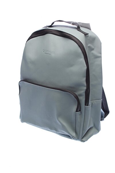 Calvin Klein , School, Polyurethane, Textile Backpack, Gray, Travel, Unisex
