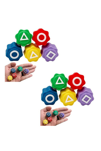 Stone Set of 2 Interactive Korean Gonggi Games Stone® Squid Game Type and Cal...