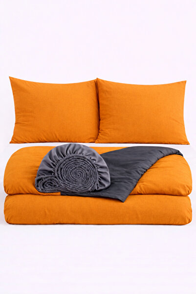 İQON Elastic Sheet Duvet Cover Set Double Size Trnc Gray-244 Otlt