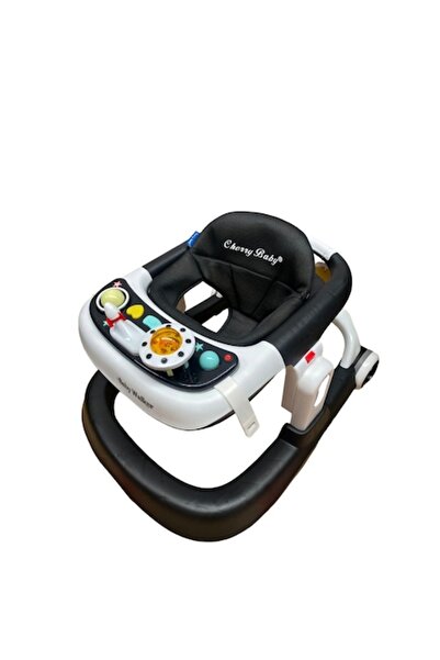 E EFRALL Adjustable Baby Walker with Silicone Wheels, Black