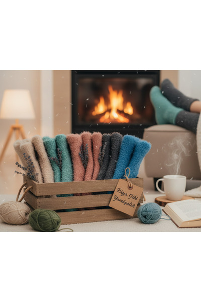 CLEWEAR جوارب نوم من فرو الأرانب الأنجورا