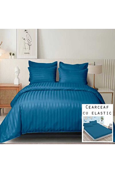 Patul Lenjerie de pat Damasc, Pucioasa, 2 Persoane, Pat dublu, 6 piese, Cearc...