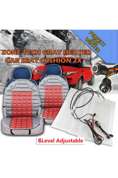 SCANPAN Car Seat Heating Kit Carbon Rotary Button 6 Levels Chrome LUXURY RED