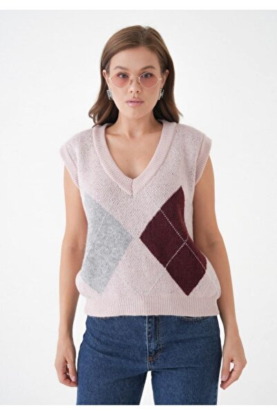 fuşyha butik Baklava Desenli Triko Süveter