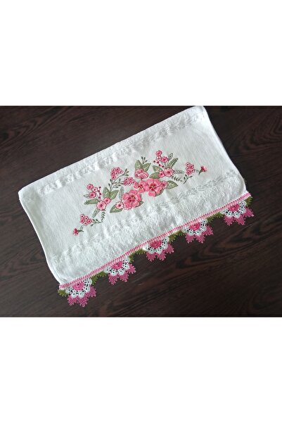 SENSSTEKSTİL 🌸 منشفة قطنية مطرزة يدويًا بتطريز مزدوج ثلاثي الأبعاد – بجودتها