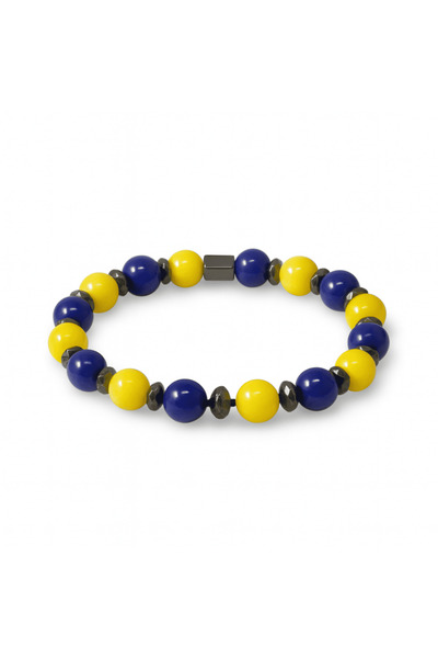 Tesbihane سوار نسائي من الحجر الطبيعي من نوع جايد هيماتيت باللون الأصفر والأز...