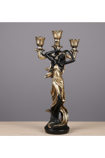 AKUA TAHTA Estetik ve Zarafetin Buluşması: Figürlü Üçlü Şamdan