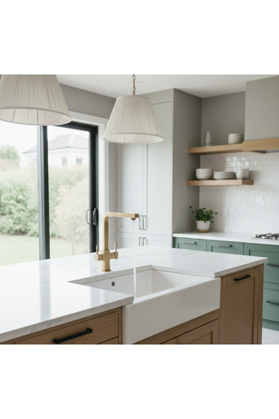 EMFA AKSESUAR Antique Matte Gold Square Purified Kitchen Faucet - Matte Gold ...