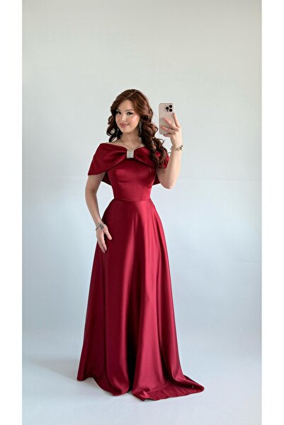 AYŞENUR DİNÇER Lovely Fiyonk Abiye Bordo