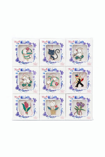 OEM Set of 18 medium size martisor brooches, elegant individual packaging 8.5...