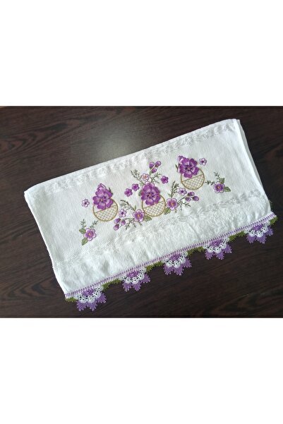 SENSSTEKSTİL 🌸 منشفة قطنية مطرزة يدويًا بتطريز مزدوج ثلاثي الأبعاد – بجودتها