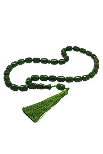 Tesbihane Stick Crimped Amber Prayer Beads - Ottoman Palace Tassels - Maxi Si...