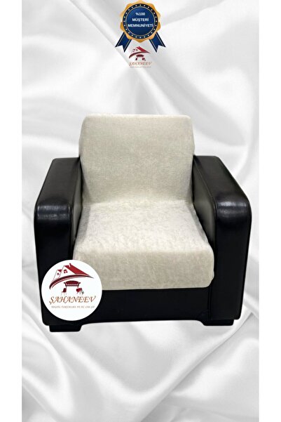 Şahaneev Tekstil Baby Face Lastikli Koruyucu Kolsuz Koltuk Örtüsü - Krem - Te...