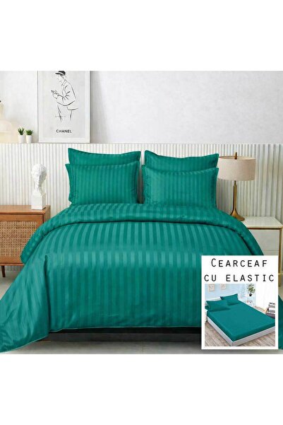 Patul Lenjerie de pat Damasc, Pucioasa, 2 Persoane, Pat dublu, 6 piese, Cearc...