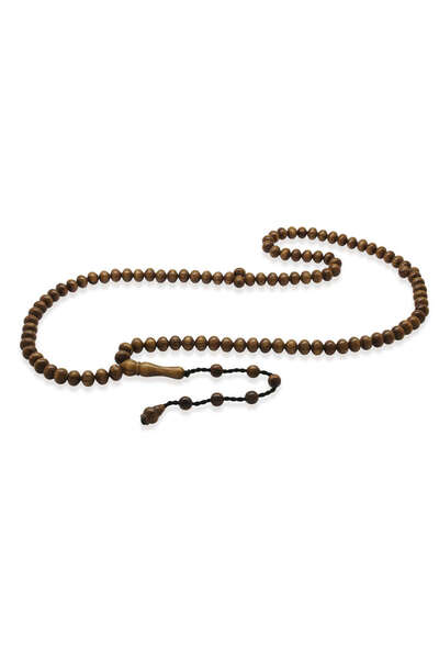 Tesbihane Blind Thorn Tree Prayer Beads - with System - Dark Brown - Wheel Cut