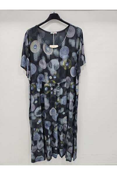 della moor Черна рокля с къс ръкав и дълъг вискозен подплат с етнически мотив...