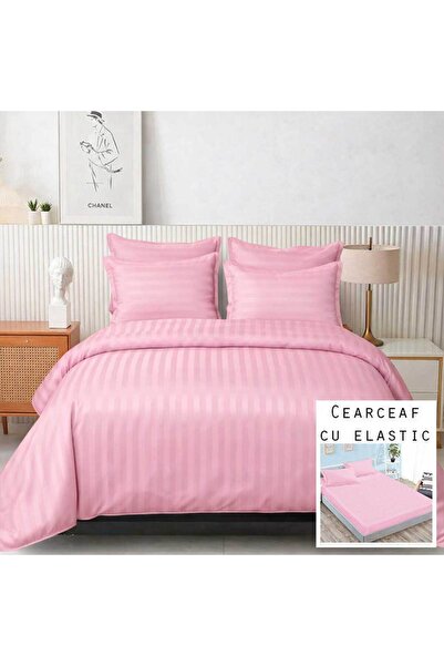 Patul Damask Bed Linen, Sulphur, 2 Persons, Double Bed, 6 Pieces, Fitted Sheet