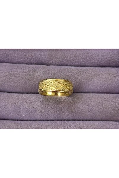 BY YASİN TOPÇU Cross Pattern Gold Color Ring ✨ Size 18