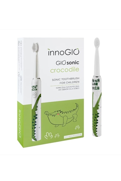 GİO Periuță de dinți electrică Luka GIOsonic Crocodile, 4 capete, 3 moduri, v...