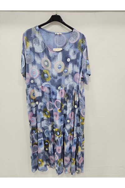 della moor Rochie lungă din viscoză, cu mânecă scurtă, cu model etnic italian...