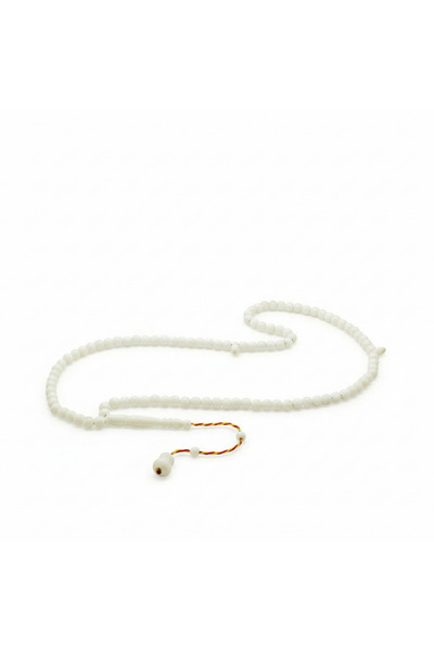 Tesbihane سبحة صلاة من حجر الجمل - منظمة - لون أبيض - قطع كروي