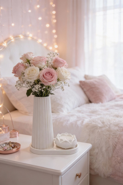 Fitruka Dekoratif Vazo Formlu Lotus Mum | Vanilya Kokulu | Minimal Tepsili Ta...