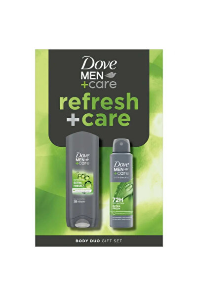Dove Men+Care Refresh Set: 250ml Body Wash + 150ml Antiperspirant Spray for D...