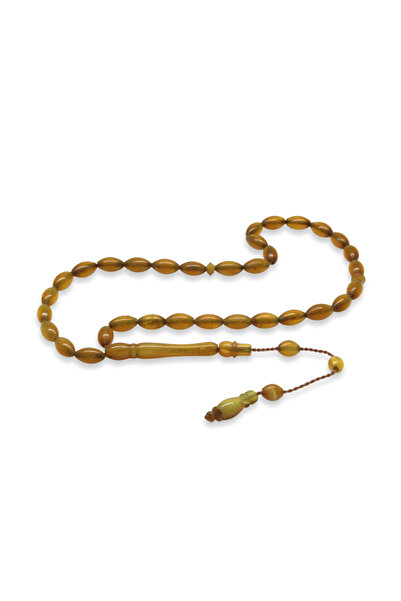 Tesbihane Natural Buffalo Horn Rosary - Systematic - Rarely Found Honey Color...