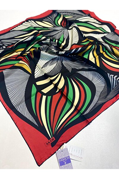 Aker Tivil Silk Scarf 52959 Red Zebra Pattern