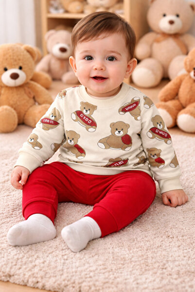 SANTRALBEBE Baby Boy Sitting Bear Transitional Sets