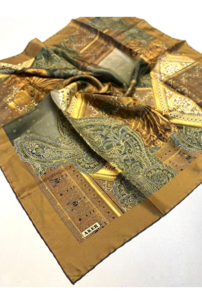 Aker Eșarfă de mătase Tivil 8499713 - 931 Maro Model etnic