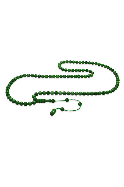 Tesbihane Fire Amber Prayer Beads - with System - Emerald Green Color - Speci...